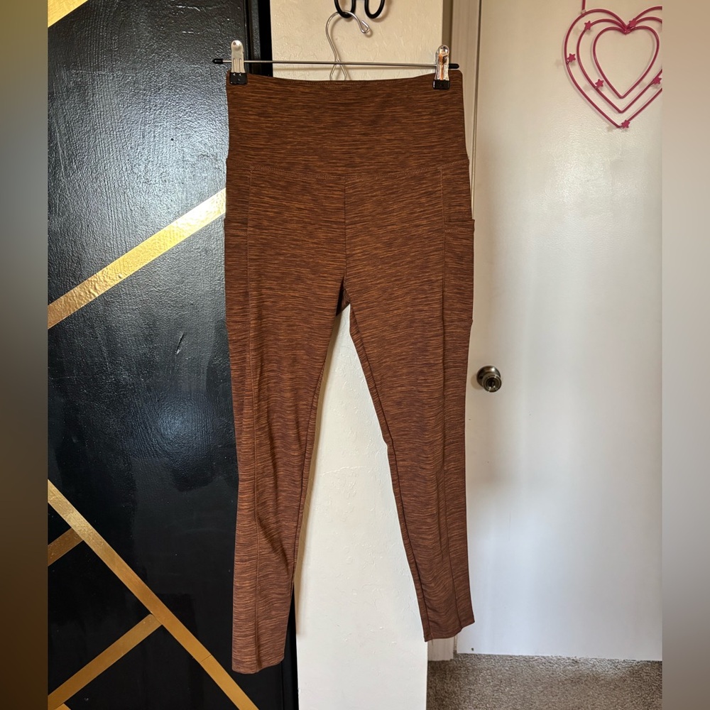 (SHOACTIVE) Brown High-Waisted Leggings